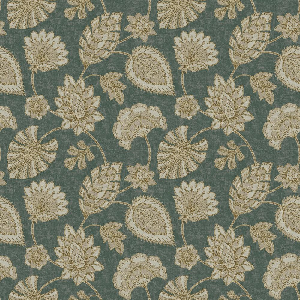 Elegance Flower Fan Wallpaper - Green / Beige - Galerie - DWP0351 - 01Wallpaper199