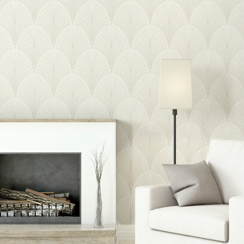 Elegance Leaf Fan Wallpaper - Natural - Hoopla Walls - HWA1031WWallpaper199