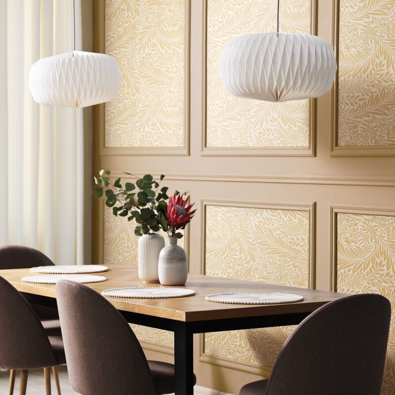 Elegance Leaf Vine Wallpaper - Butter - Hoopla Walls - HWA1235WWallpaper199