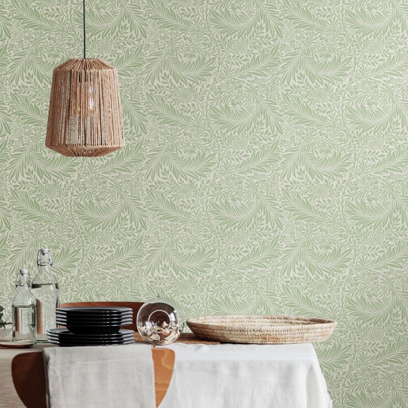 Elegance Leaf Vine Wallpaper - Sage - Hoopla Walls - HWA1232WWallpaper199