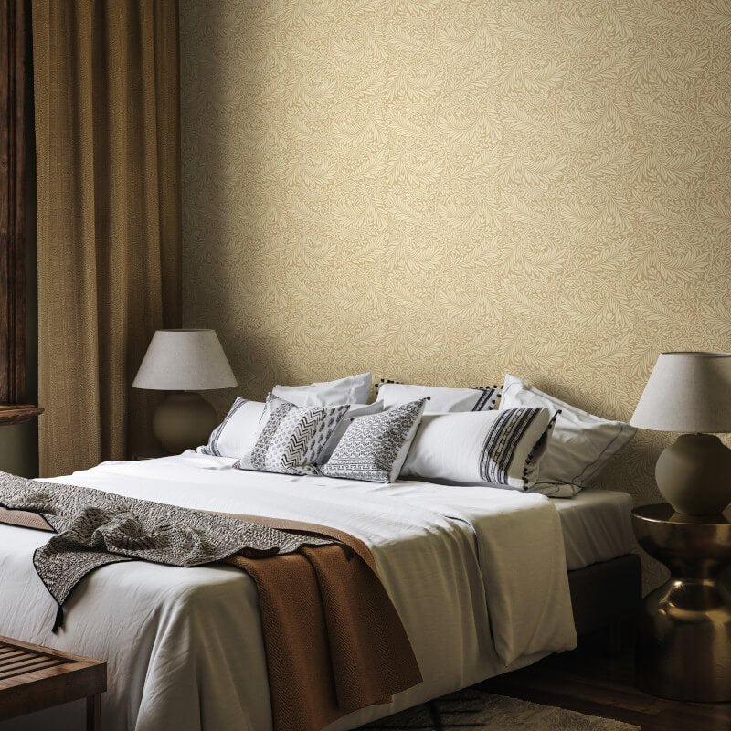 Elegance Leaf Vine Wallpaper - Straw - Hoopla Walls - HWA1234WWallpaper199