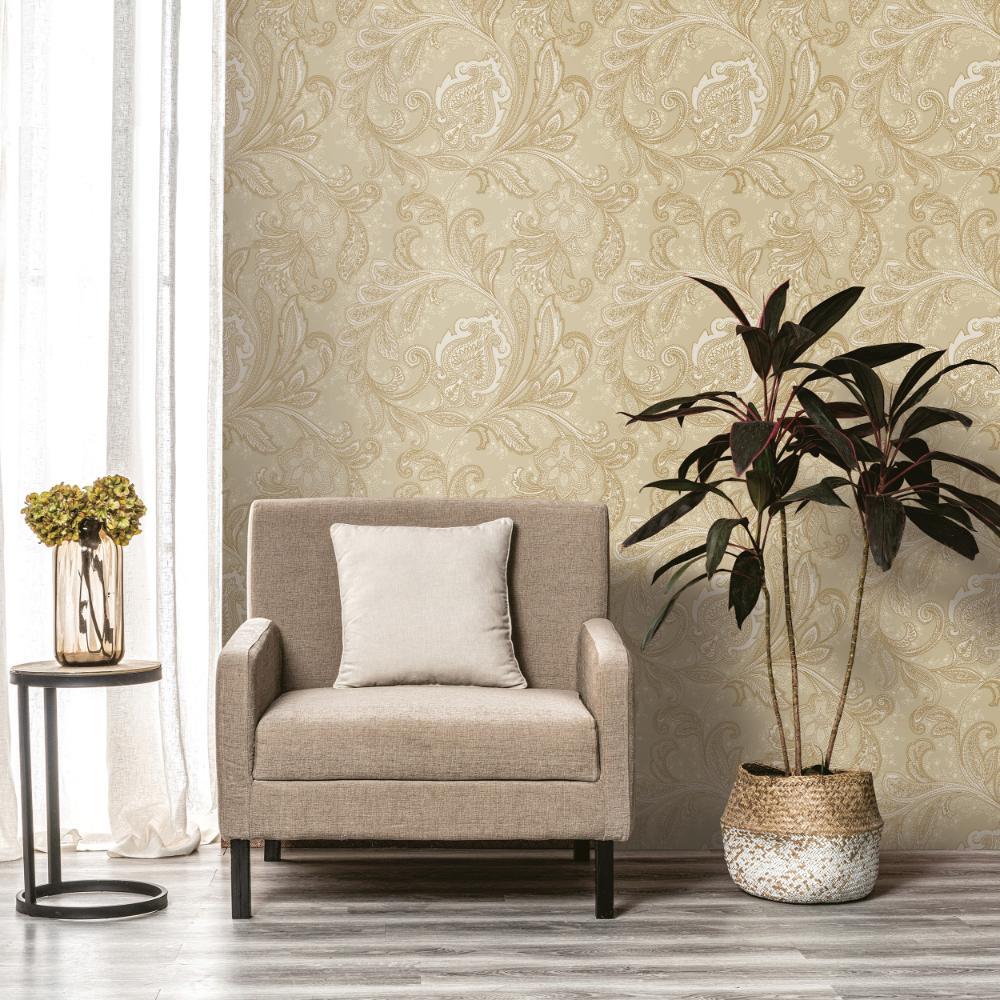 Elegance Paisley Wallpaper - Beige - Galerie - DWP0355 - 03Wallpaper199