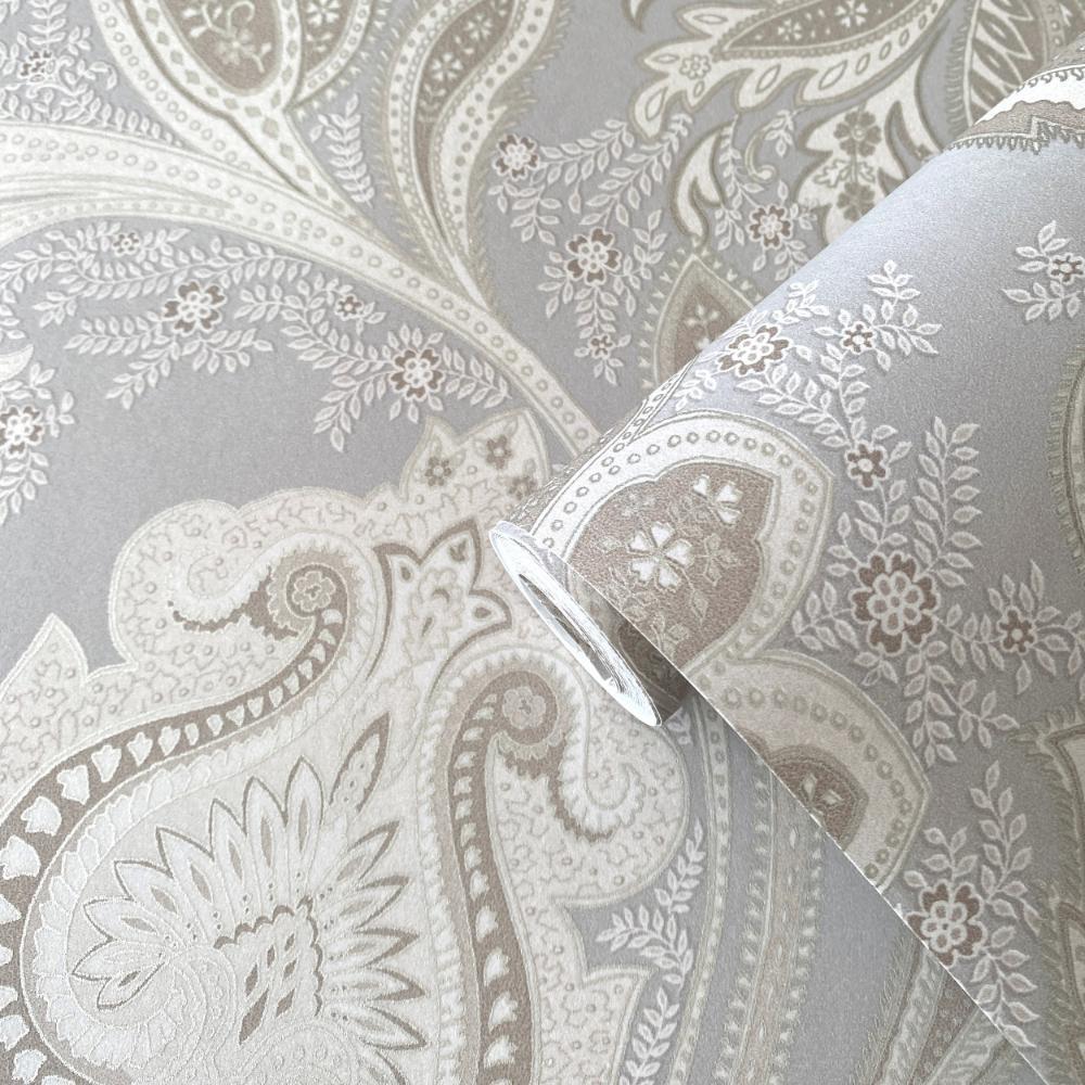 Elegance Paisley Wallpaper - Silver Grey - Galerie - DWP0355 - 04Wallpaper199