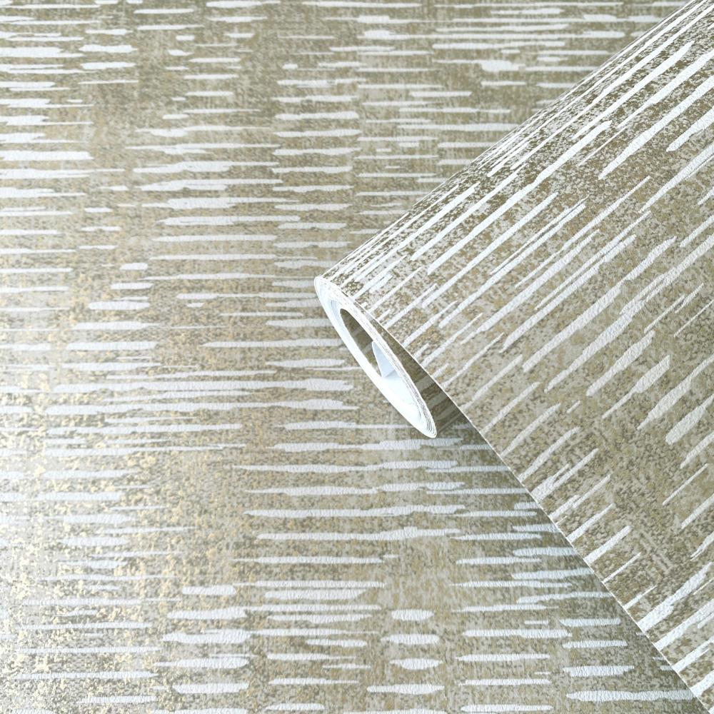 Elegance Stripy Shimmer Wallpaper - Bronze Brown - Galerie - DWP0357 - 02Wallpaper199