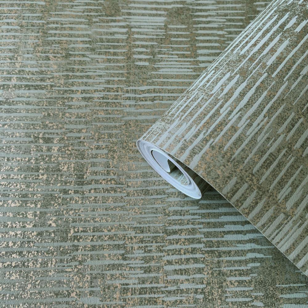 Elegance Stripy Shimmer Wallpaper - Green - Galerie - DWP0357 - 01Wallpaper199