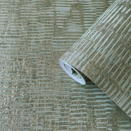 Elegance Stripy Shimmer Wallpaper - Green - Galerie - DWP0357 - 01Wallpaper199