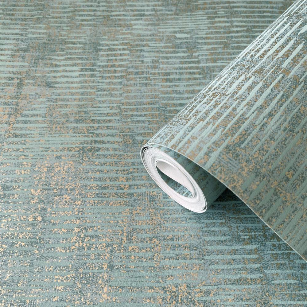 Elegance Stripy Shimmer Wallpaper - Teal Green - Galerie - DWP0357 - 05Wallpaper199