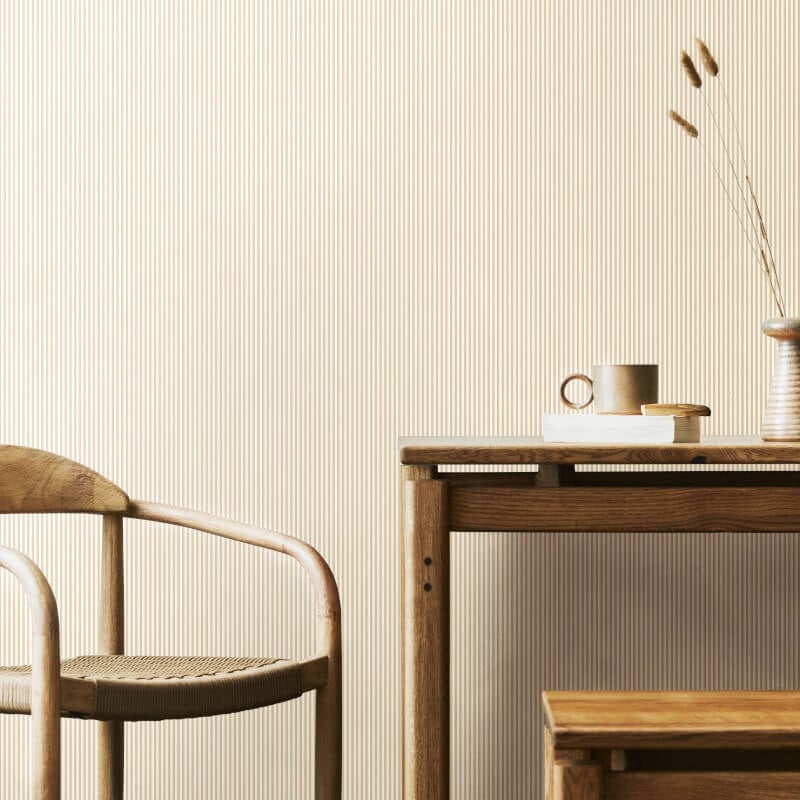 Elegance Tiny Stripe Wallpaper - Oat - Hoopla Walls - HWA1240WWallpaper199