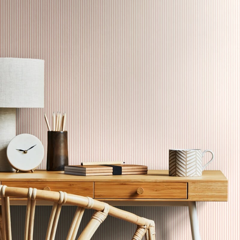 Elegance Tiny Stripe Wallpaper - Rose - Hoopla Walls - HWA1239WWallpaper199