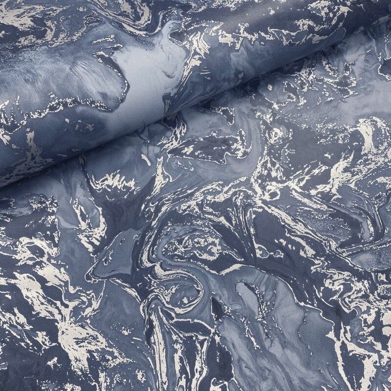 Elixir Marble Metallic Wallpaper - Blue/Silver - Muriva - 166505Wallpaper199