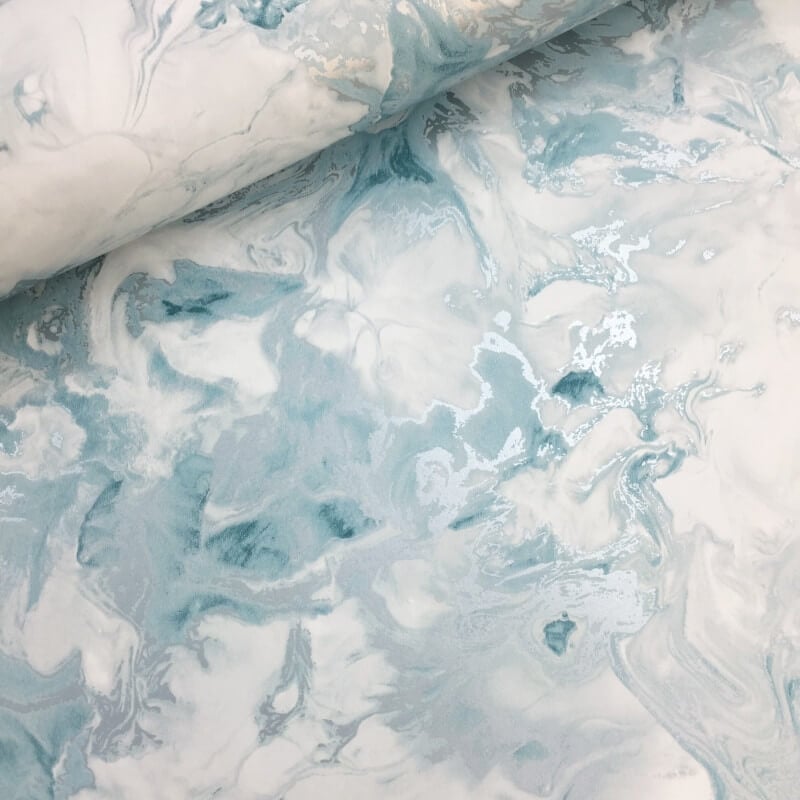 Elixir Marble Metallic Wallpaper - Teal/Silver - Muriva - 166503Wallpaper199