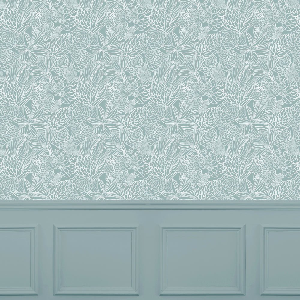 Elstow Wallpaper - Duck Egg - Voyage Maison - ELSTOW/WPO/DUCWallpaper199