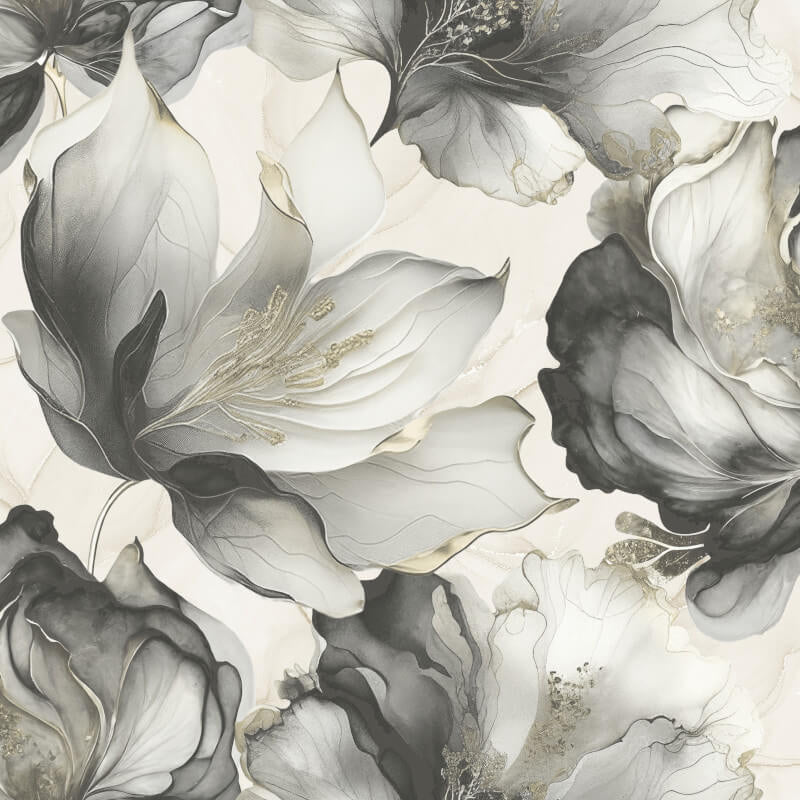 Elysian Floral Metallic Wallpaper - Black/Gold - Muriva - 212502Wallpaper199