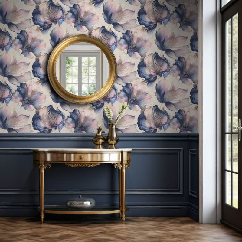 Elysian Floral Metallic Wallpaper - Multi/Gold - Muriva - 212501Wallpaper199