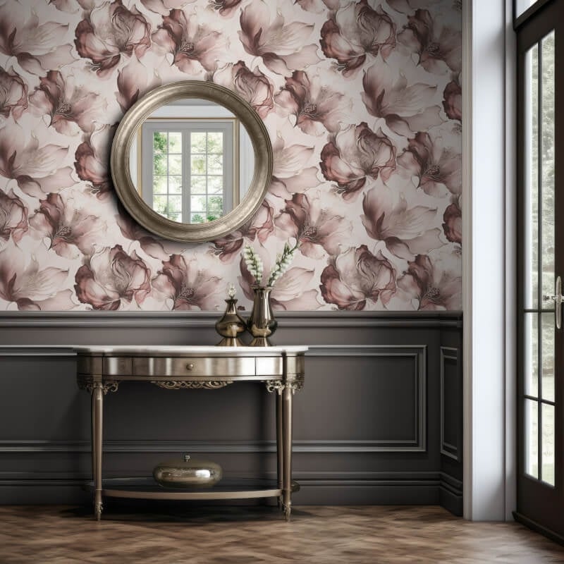 Elysian Floral Metallic Wallpaper - Pink/Gold - Muriva - 212504Wallpaper199