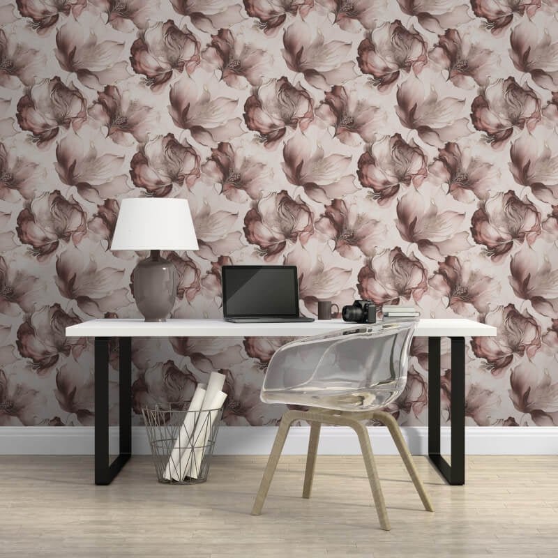 Elysian Floral Metallic Wallpaper - Pink/Gold - Muriva - 212504Wallpaper199