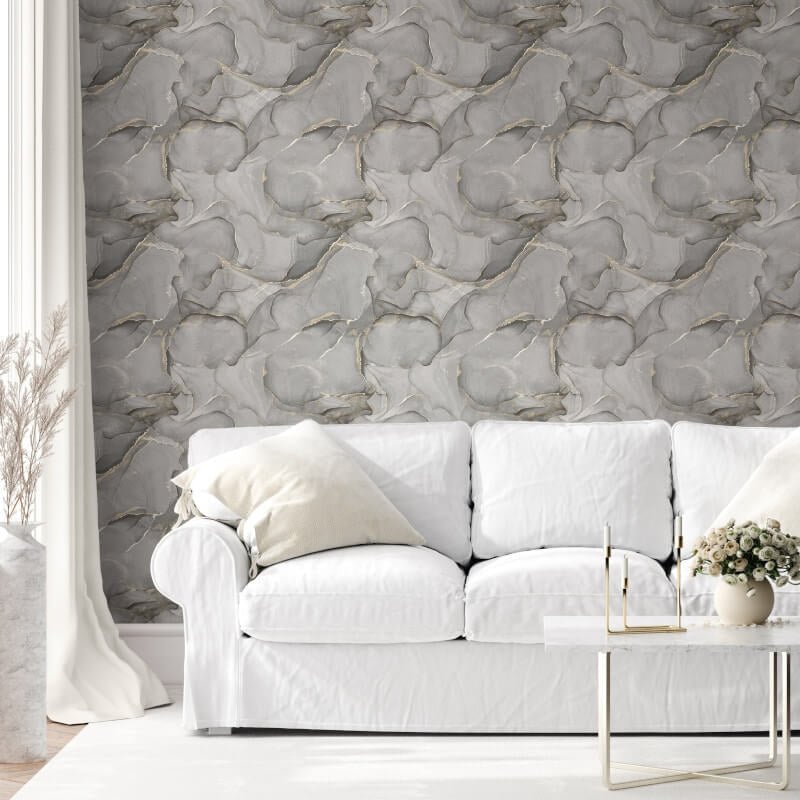 Elysian Marble Metallic Wallpaper - Black/Gold - Muriva - 212512Wallpaper199