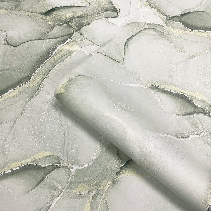 Elysian Marble Metallic Wallpaper - Green/Gold - Muriva - 212513Wallpaper199