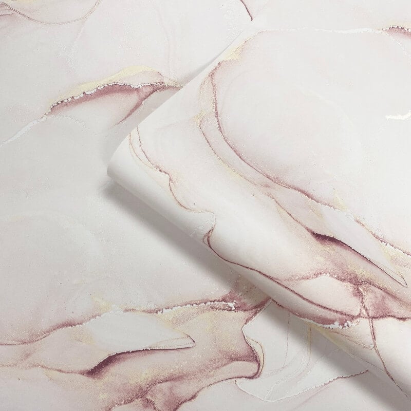 Elysian Marble Metallic Wallpaper - Pink/Gold - Muriva - 212514Wallpaper199