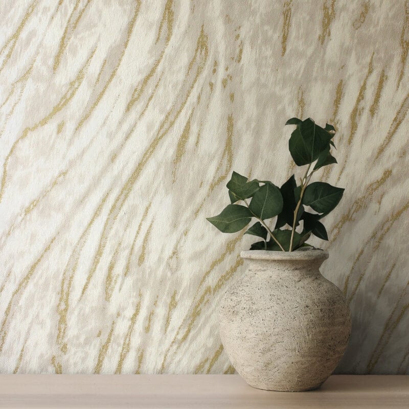 Ember Abstract Fur Effect Metallic Wallpaper - Natural - Crown - M1861Wallpaper199
