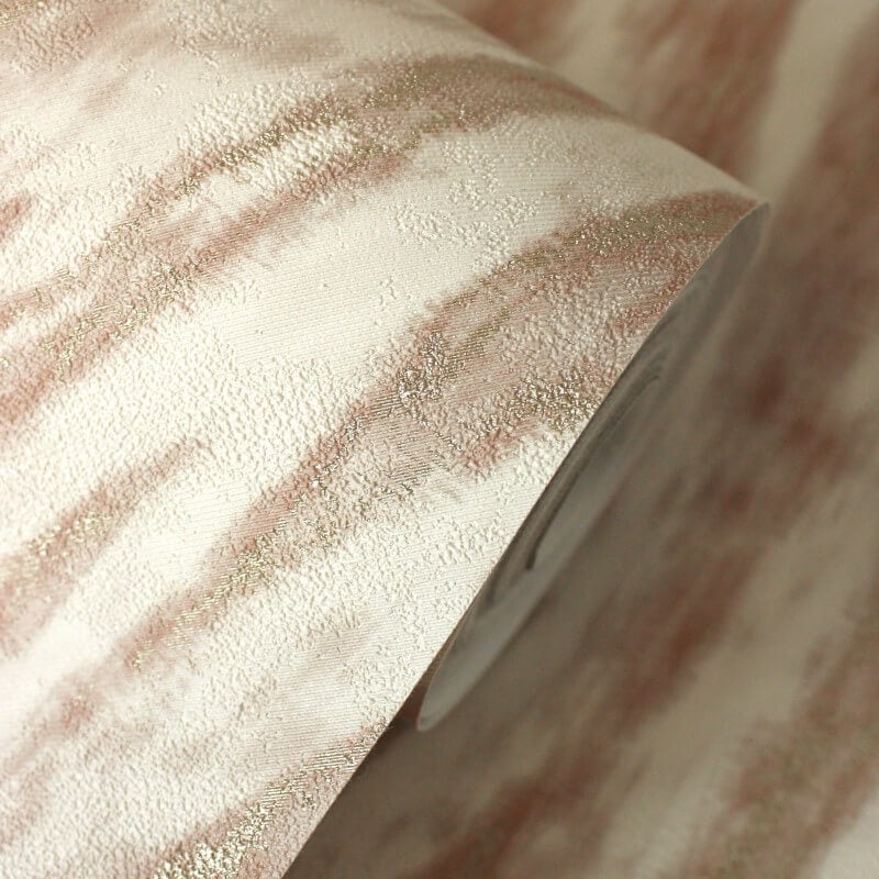 Ember Abstract Fur Effect Metallic Wallpaper - Russet - Crown - M1862Wallpaper199