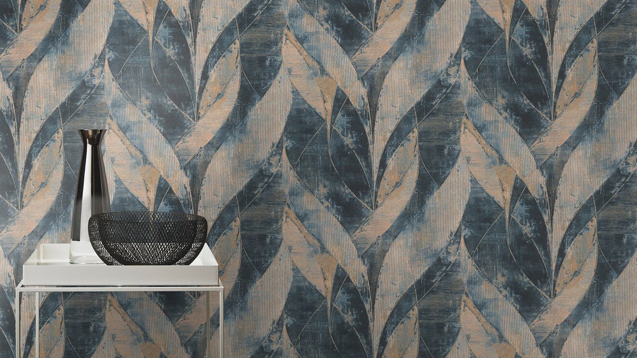 Emporium III Wallpaper - Blue/Gold - Rasch - 520064Wallpaper199