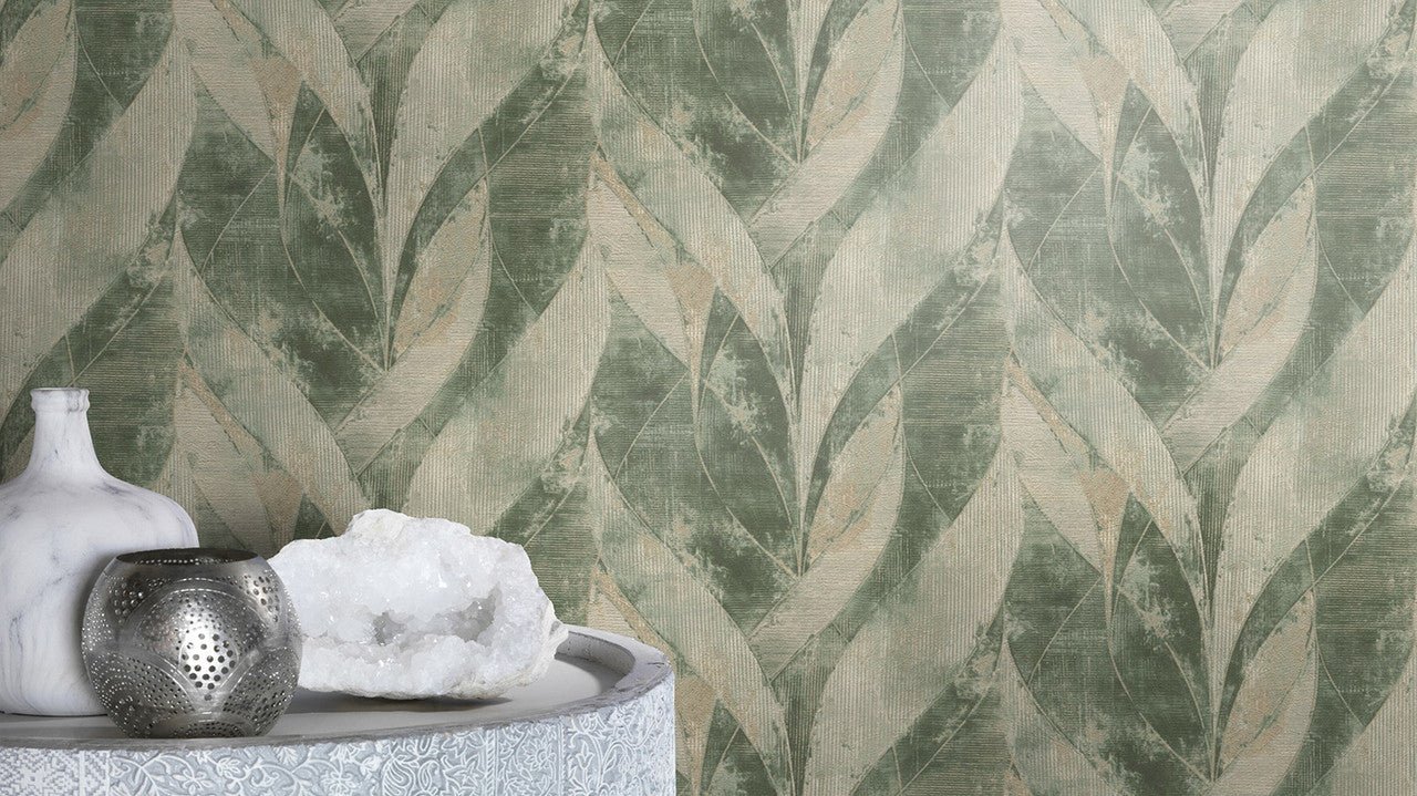 Emporium III Wallpaper - Green/Gold - Rasch - 520057Wallpaper199