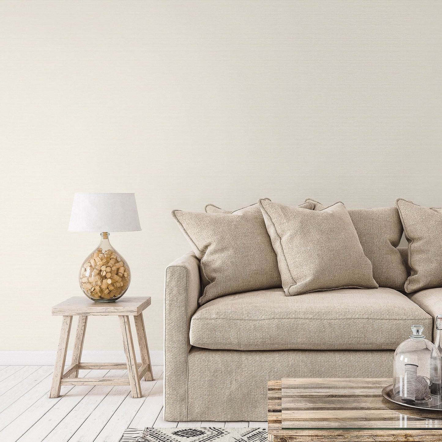 Emporium Metallic Plain Wallpaper - Cream - Galerie - DWP0230 - 07Wallpaper199