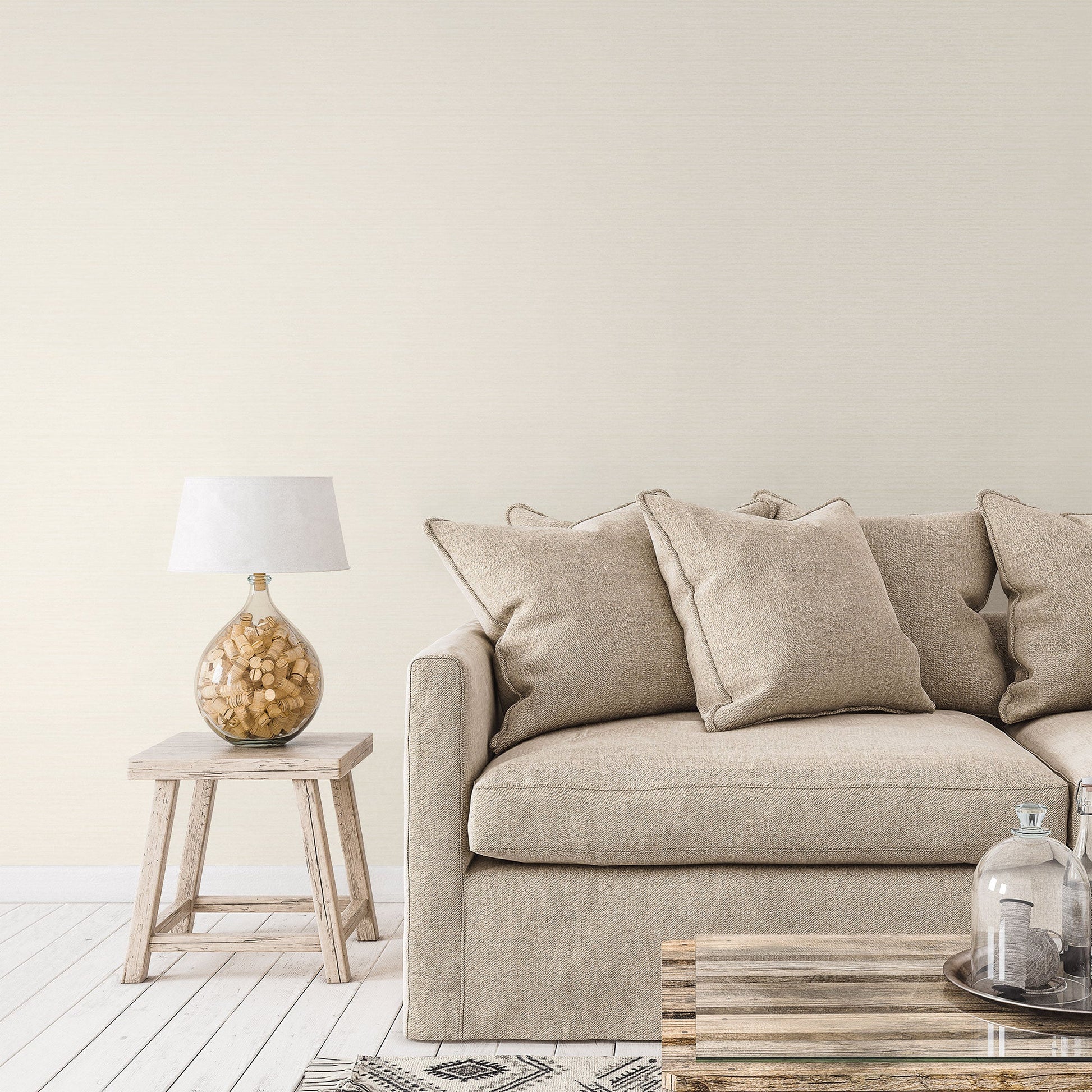Emporium Metallic Plain Wallpaper - Cream - Galerie - DWP0230 - 07Wallpaper199