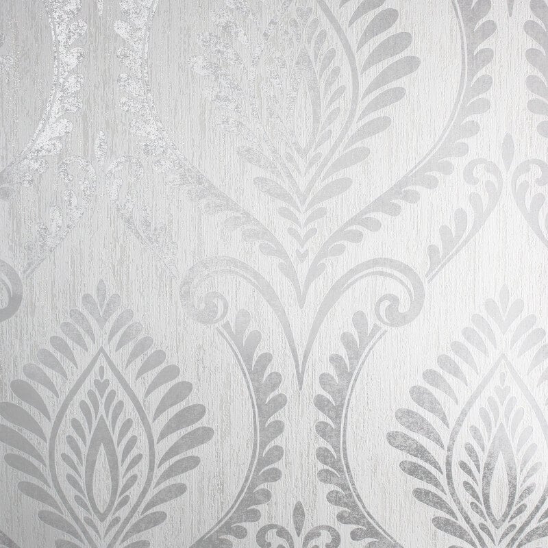 Estelle Damask Glitter Wallpaper - Grey - Crown - M1756Wallpaper199