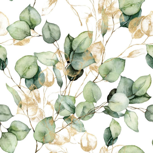 Eucalyptus Leaves Metallic Wallpaper - Green/Gold - Muriva - 210501Wallpaper199