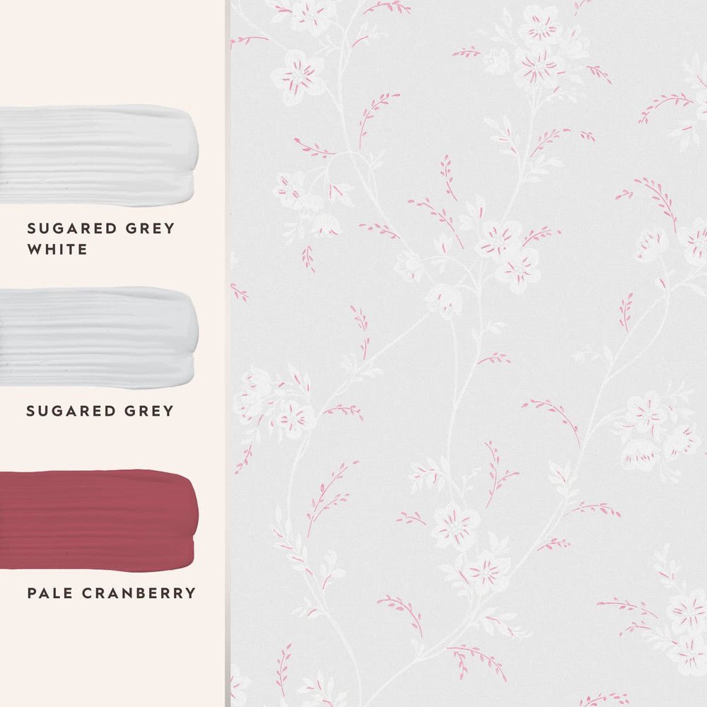 Eva Floral Wallpaper - Sugared Grey - Laura Ashley - 118493Wallpaper199
