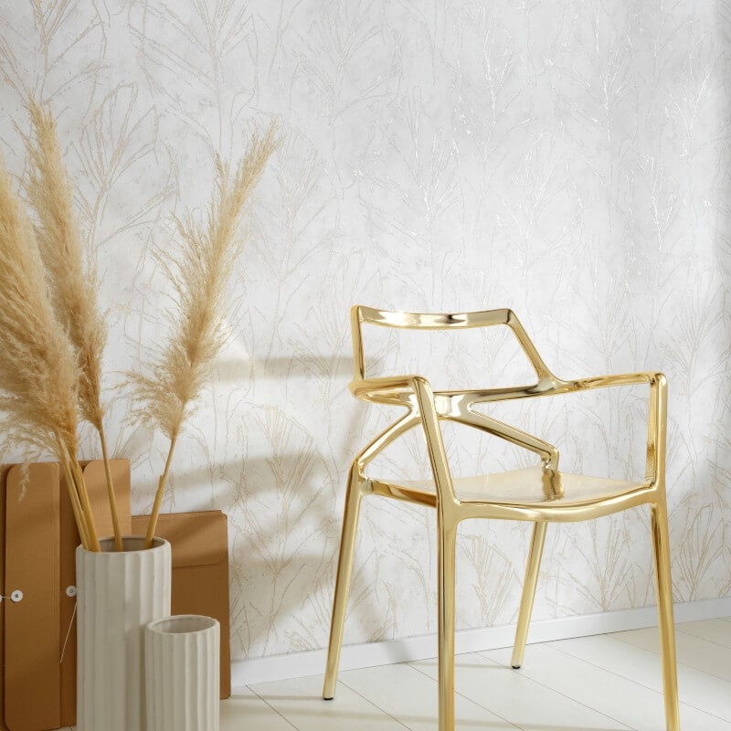 Evolution Fall Leaf Metallic Wallpaper - Beige - Erismann - 10321 - 02Wallpaper199