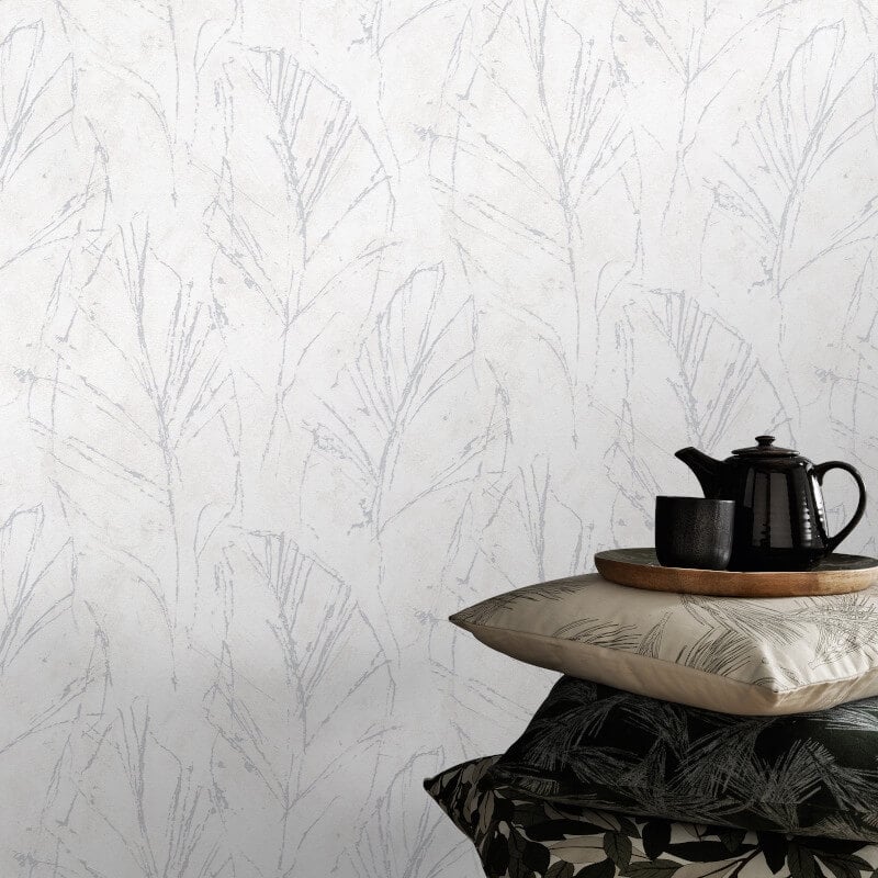 Evolution Fall Leaf Metallic Wallpaper - Grey - Erismann - 10321 - 31Wallpaper199
