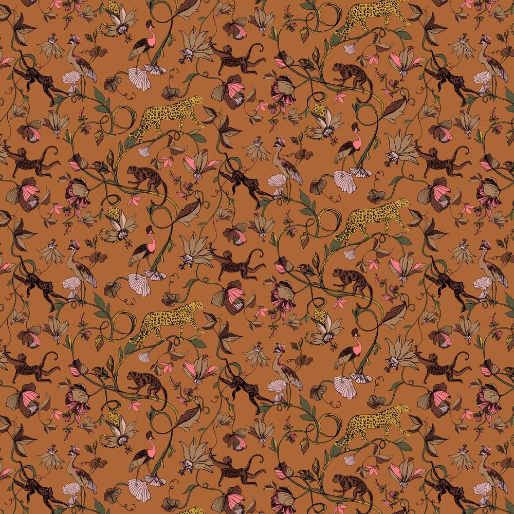 Exotic Wildlings Wallpaper - Warm Sienna - Furn - EWILDLI/WP1/SIEWallpaper199
