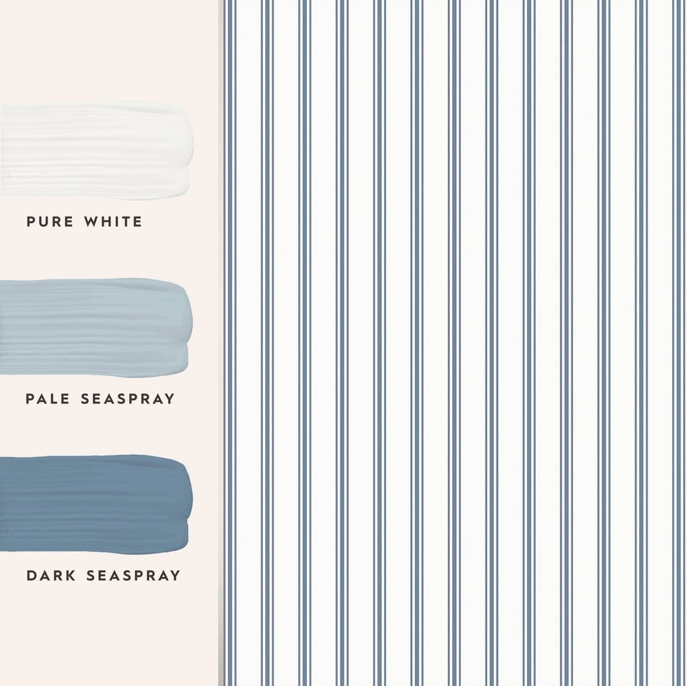 Farnworth Stripe Wallpaper - Smoke Blue - Laura Ashley - 122752Wallpaper199