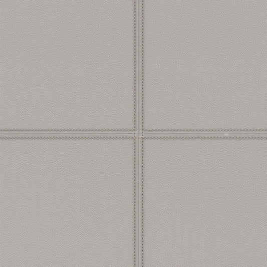 Faux Leather Tile Panel Club Wallpaper - Grey - Rasch - 419009Wallpaper199