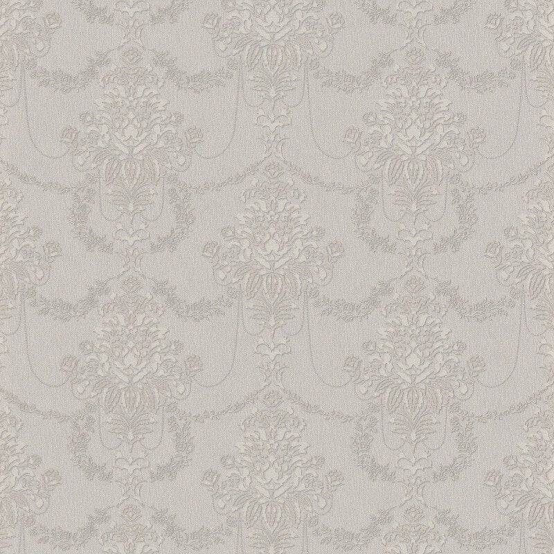 Felicite Floral Ornament Metallic Wallpaper - Grey - Erismann - 10287 - 37Wallpaper199
