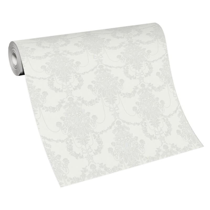 Felicite Floral Ornament Metallic Wallpaper - Light Grey - Erismann - 10287 - 31Wallpaper199