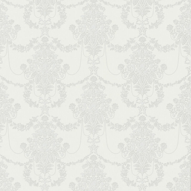 Felicite Floral Ornament Metallic Wallpaper - Light Grey - Erismann - 10287 - 31Wallpaper199