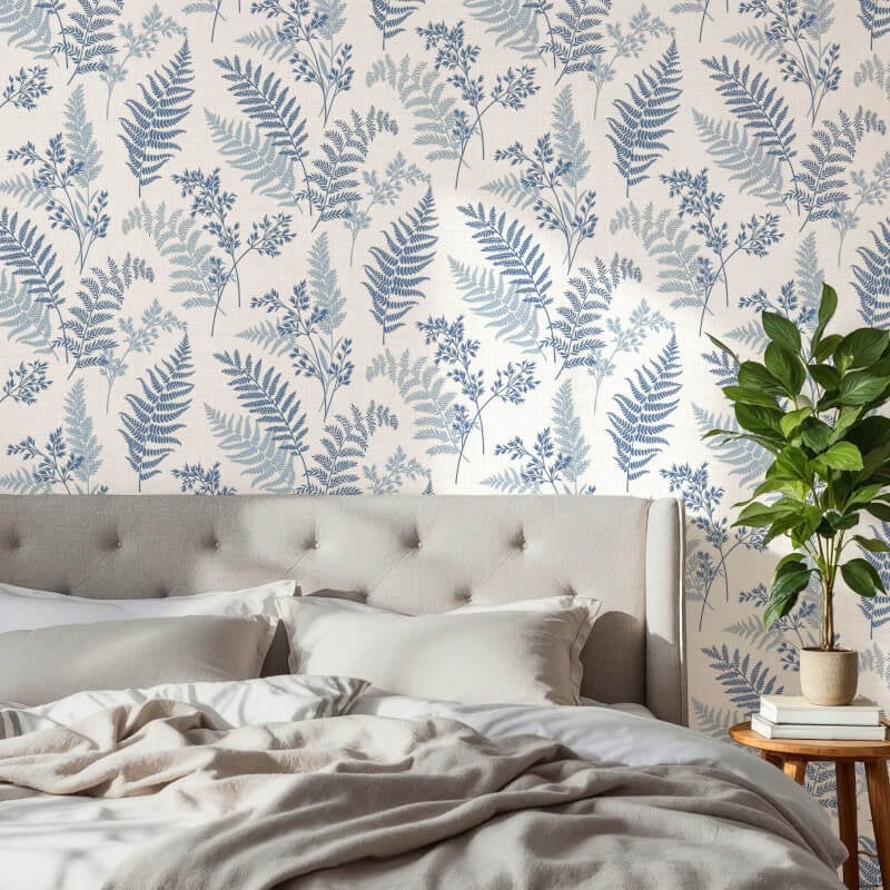 Fern Leaf Wallpaper - Blue - Fine Décor - FD43767Wallpaper199