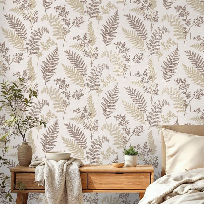 Fern Leaf Wallpaper - Mocha - Fine Décor - FD43768Wallpaper199