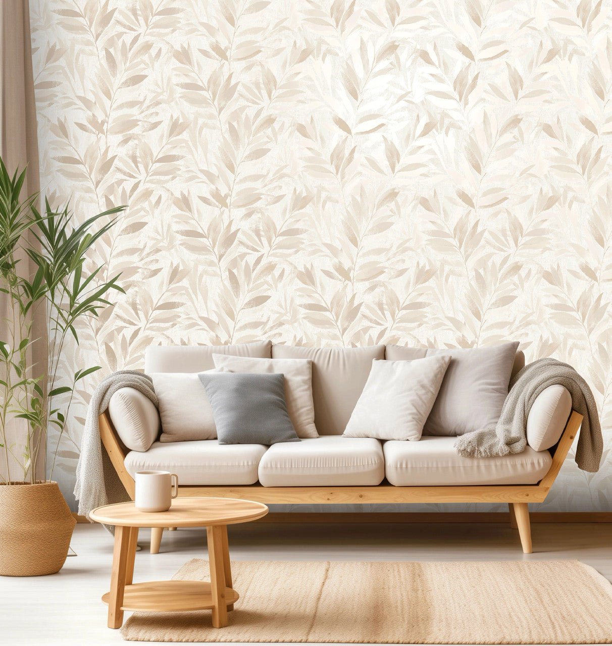 Fiji Leaf Elegant Homes Wallpaper - Neutral - Rasch - 311624Wallpaper199