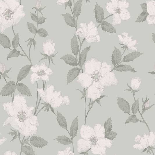 Fleurir Wallpaper - Smoke Green - Laura Ashley - 114917Wallpaper199