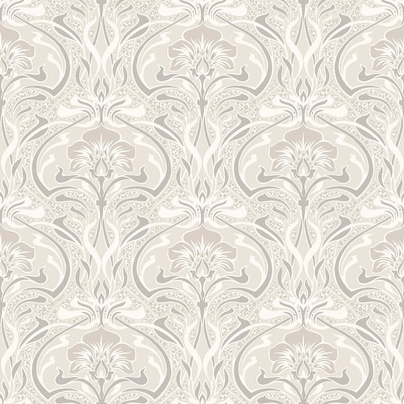 Flora Nouveau Floral Wallpaper - Natural - Crown - M1197Wallpaper199