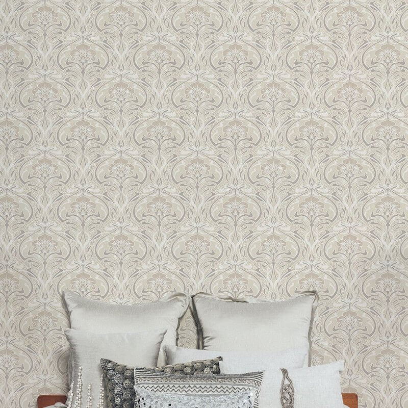 Flora Nouveau Floral Wallpaper - Natural - Crown - M1197Wallpaper199