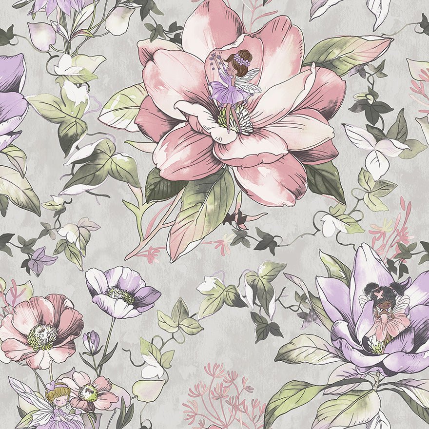 Floral Fairies Wallpaper - Grey - Holden Décor - 13212Wallpaper199