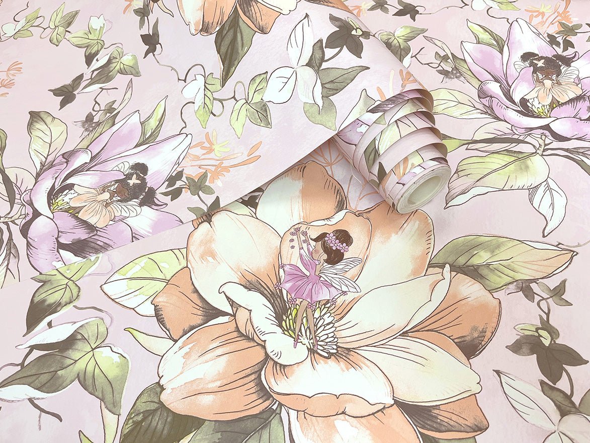 Floral Fairies Wallpaper - Pink - Holden Décor - 13211Wallpaper199