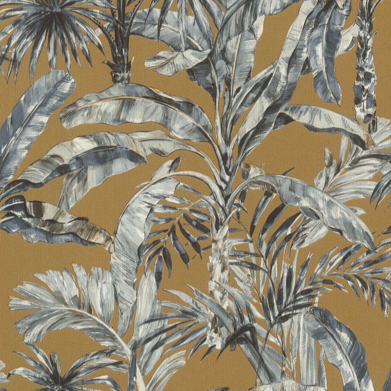 Florentine Jungle Leaves Wallpaper - Grey/Brown - Rasch - 485264Wallpaper199