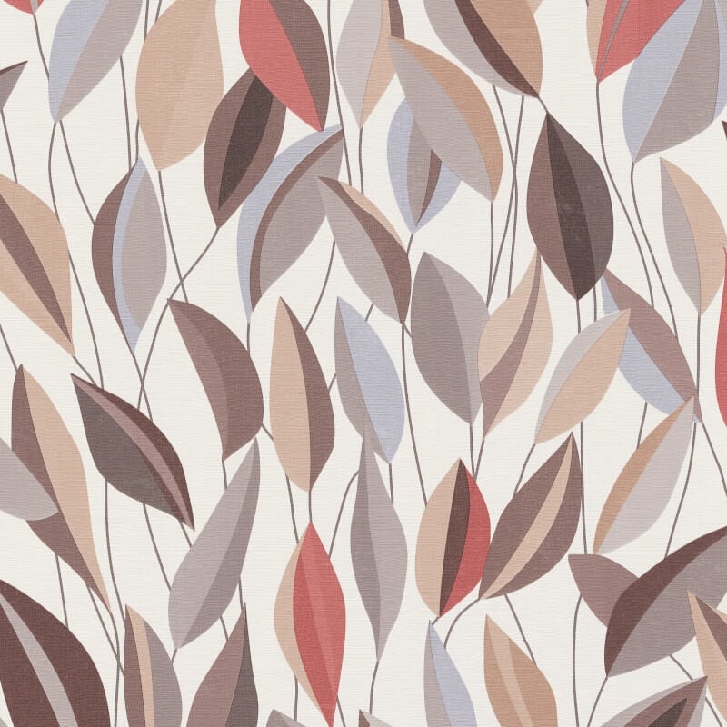 Foliage Leaf Wallpaper - Beige/Red Multi - Erismann - 10431 - 11Wallpaper199